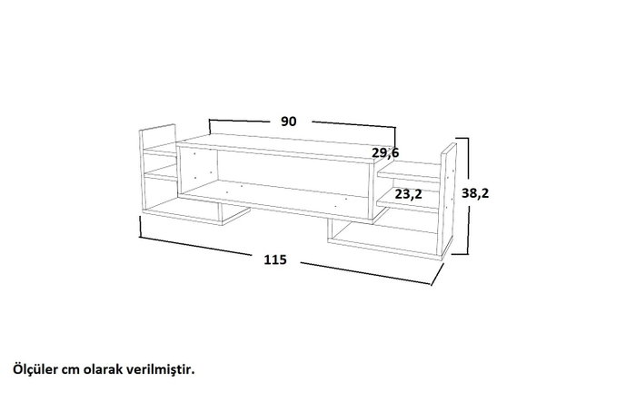 Hanah Home Mueble de TV Blanco y Nogal Hanah Home Mueble de TV Blanco y Nogal